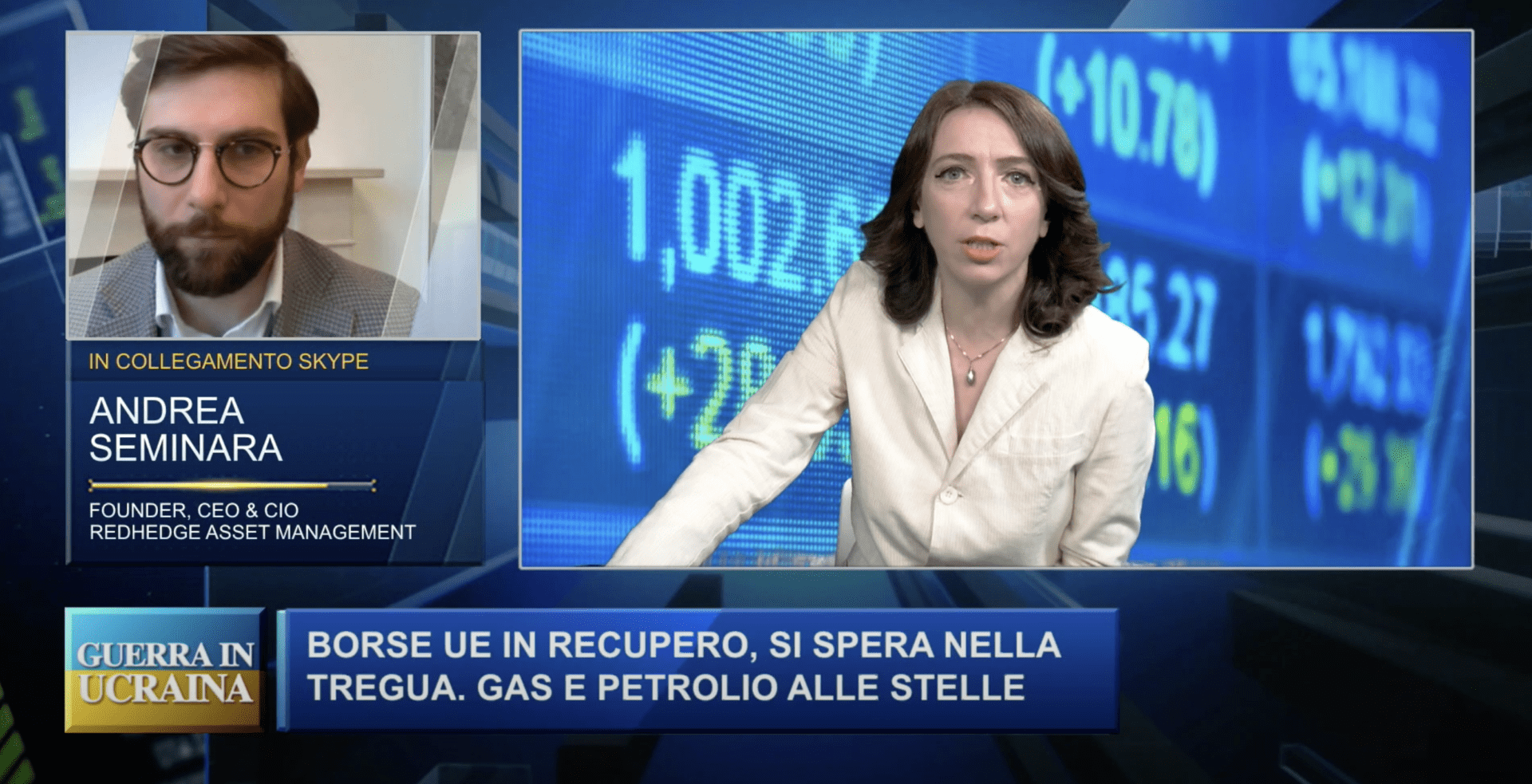 CNBC Italy Live Interview with Redhedge Asset Management CEO, Andrea Seminara (7 March, 2022)