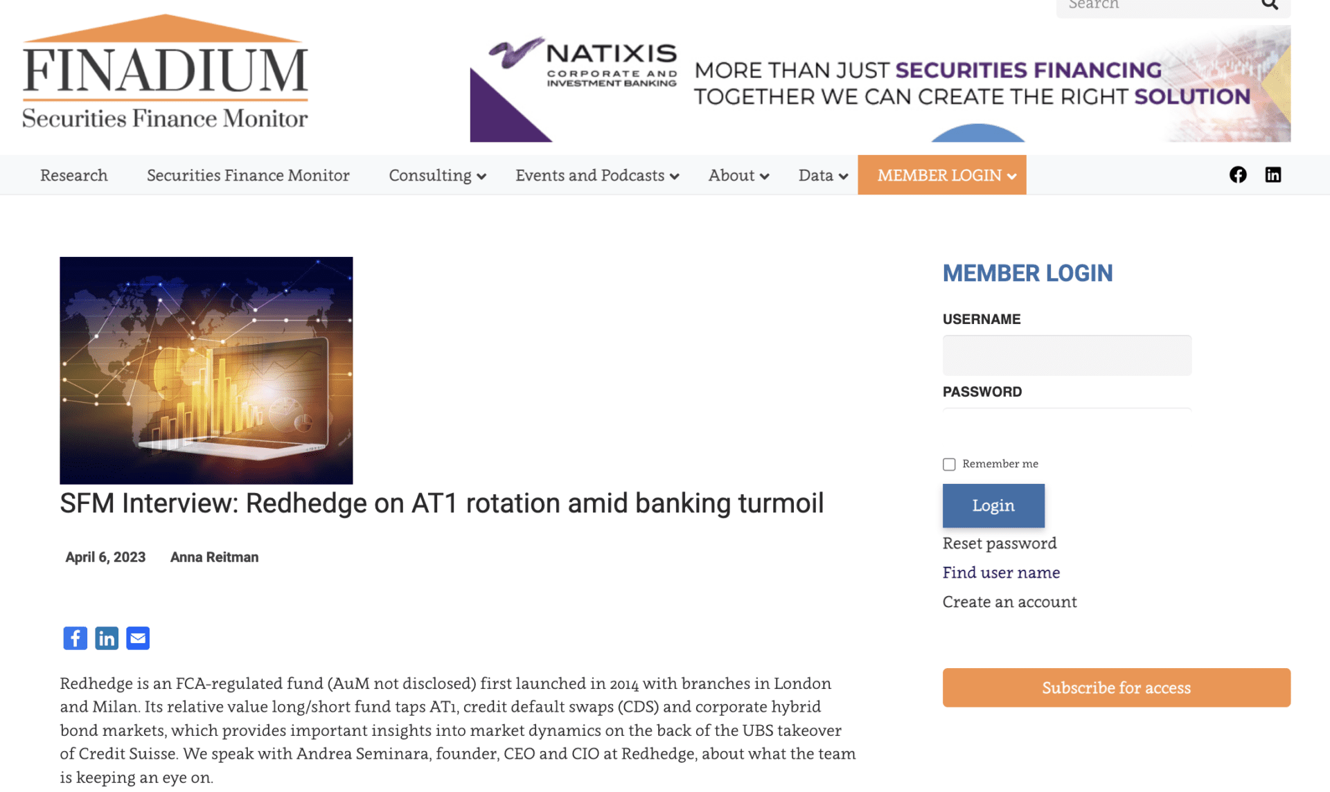 SFM Interview: Redhedge on AT1 rotation amid banking turmoil