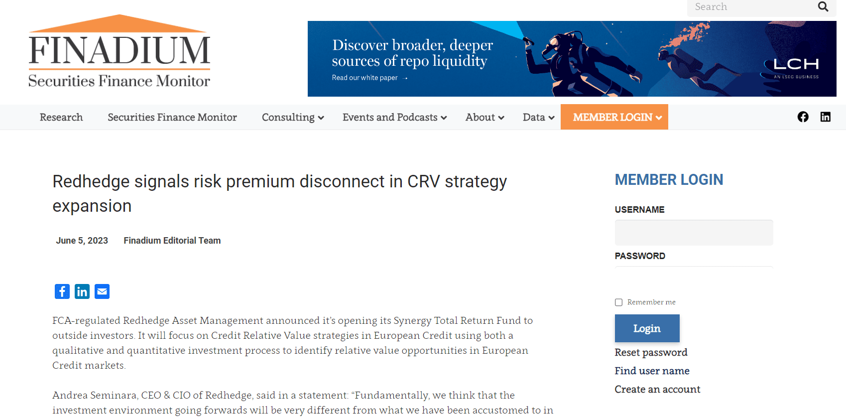 SFM Interview: ‘Redhedge signals risk premium disconnect in CRV strategy expansion’